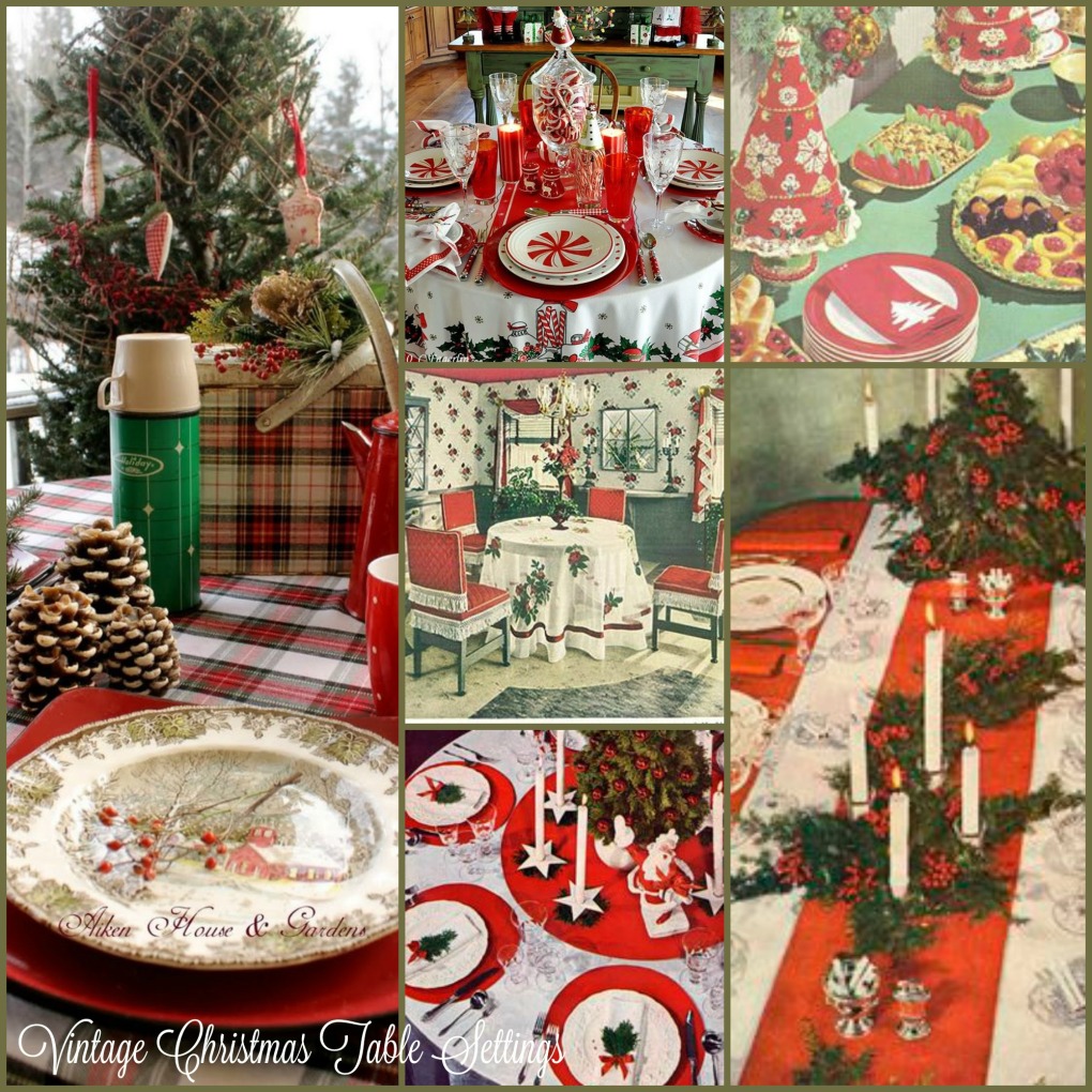 Vintage Christmas Table Settings